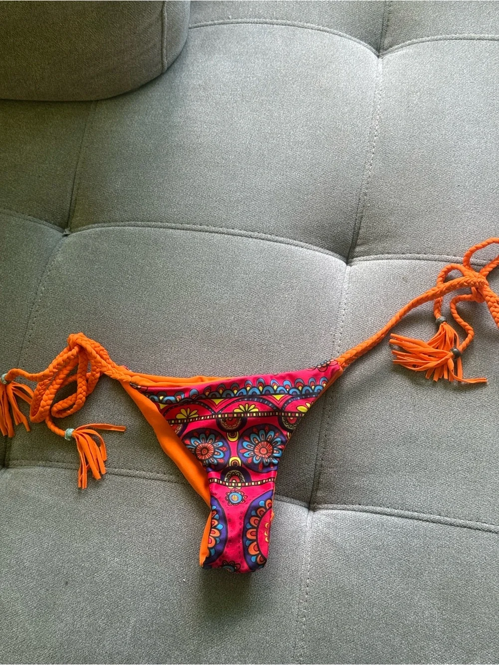 Cutest Brazilian-style bikini bottom 🌺🧡